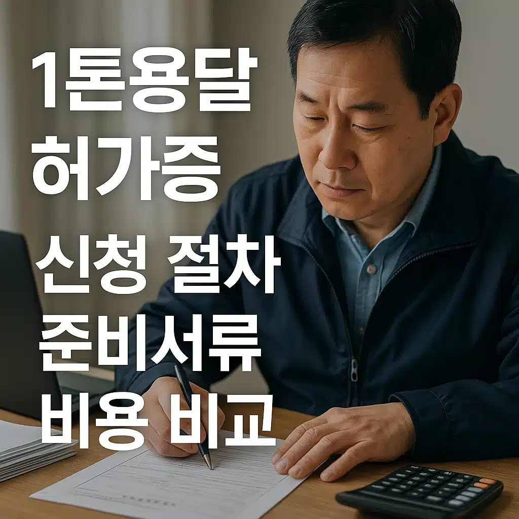 1톤용달 허가증 신청 절차와 준비서류 비용 비교