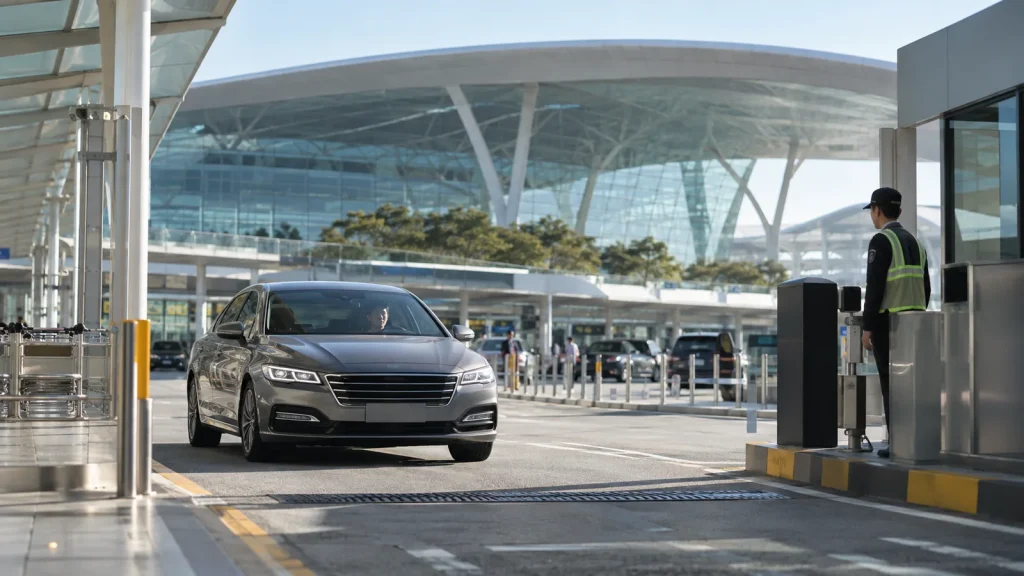 인천공항 제2터미널 주차대행 접수장 진입