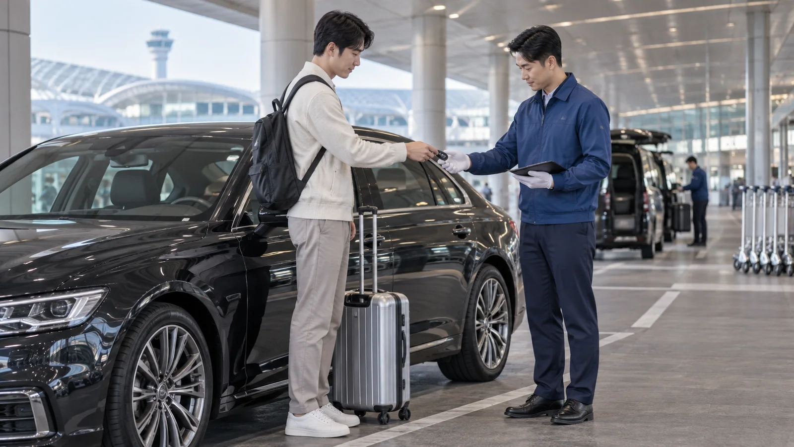 인천공항 주차대행 직원에게 차량 인계